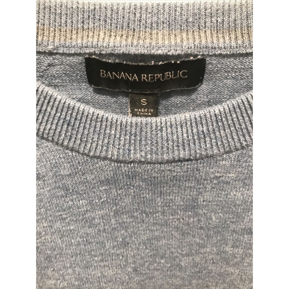Banana Republic Mens Size Small Blue Crew Pullover Sweater Long Sleeve - Picture 2 of 5